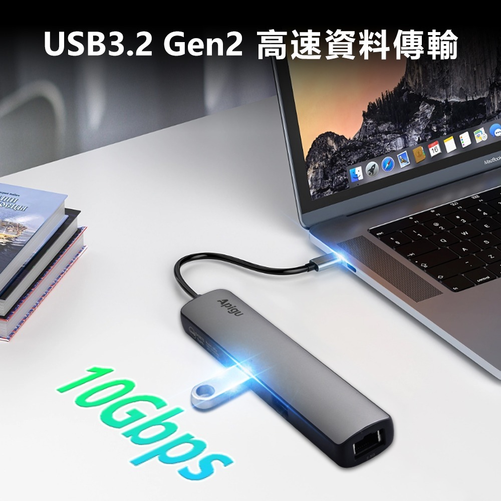 【定余數位裝置】6合一讀卡器type-c擴展塢USB3.2 HDMI HUB SD TF讀卡器 讀取-細節圖6