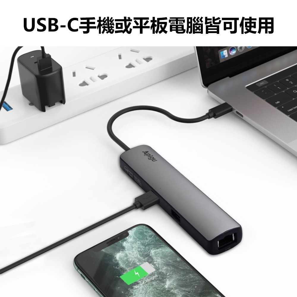 【定余數位裝置】6合一讀卡器type-c擴展塢USB3.2 HDMI HUB SD TF讀卡器 讀取-細節圖8
