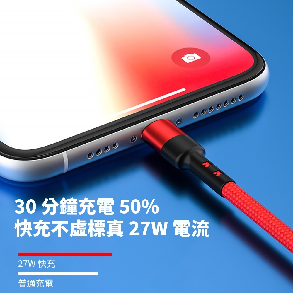 定余數位裝置 Iphone  充電線 數據線 傳輸線 快充線 PD  Type-C 蘋果 27W 快充 手機充電線-細節圖5