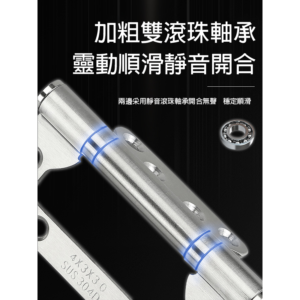 【水鈺五金舖】不鏽鋼合頁系列｜4吋 子母合頁／平開合頁 防鏽耐用-細節圖2