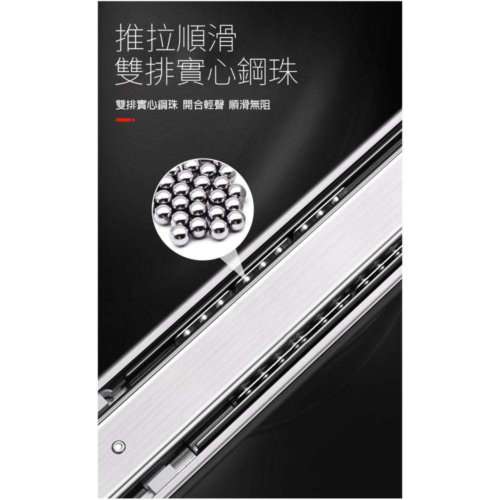 【水鈺五金鋪】抽屜滑軌 衣櫃滑軌 緩衝滑軌 三節滑軌 抽屜軌道 櫃子滑軌 鋼珠滑軌 緩沖滑軌 三截滑軌-細節圖2