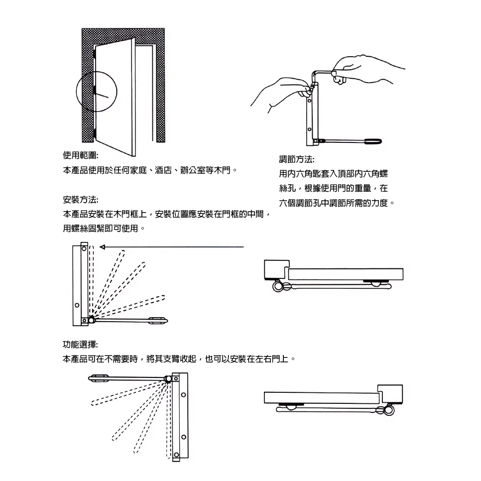 【水鈺五金鋪】5吋 / 6.5吋 不鏽鋼靜音閉門器  簡易閉門器  ｜霧面銀-細節圖5