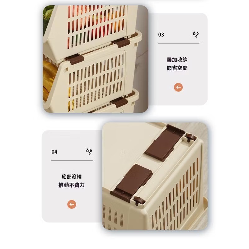 日式斜口收納籃 卡扣疊加 收納架 置物架 收納盒 收納籃 收納櫃 水果籃 層架 收納 浴室 居家生活 (巷仔口)-細節圖8