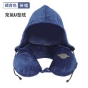 ✈️U型頸枕✈️充氣枕頭 U型帶帽 午睡枕 趴睡枕 旅行 護頸枕 飛機枕-規格圖4