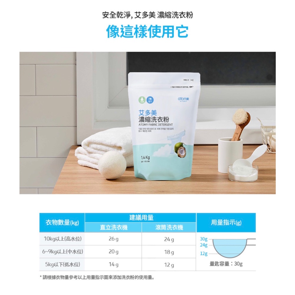 🍃艾多美 濃縮洗衣粉 1.4公斤*2包-細節圖4