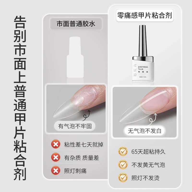 恩妮詩零痛感甲片黏合劑指甲貼甲片膠水牢固持久甲油膠-細節圖2