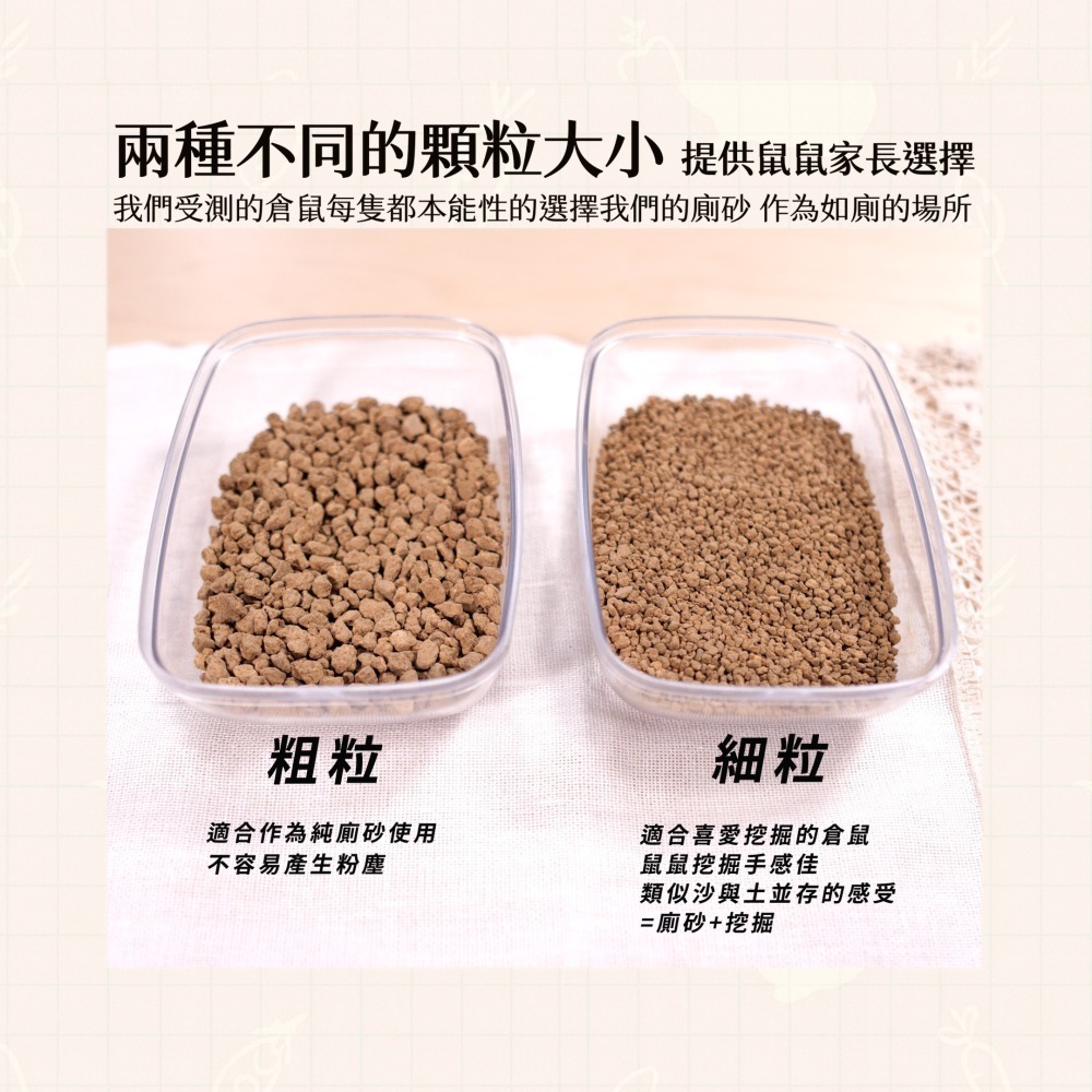 【倉鼠君】小寵物 倉鼠廁所砂 獨家長效抑臭 獨家配方 無膨潤土 尿砂 廁沙 鼠砂 寵物廁所-細節圖6