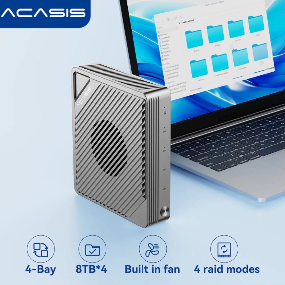 ICANSTron Thunderbolt 4 四槽 RAID 硬碟盒 40Gbps M.2 NVMe SSD 底座-細節圖2