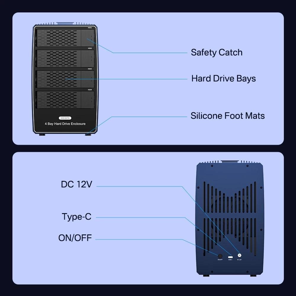 ACASIS SATA to USB 3.0 | 2.5/3.5 inch | SAS 4-Bays Enclosure-細節圖8