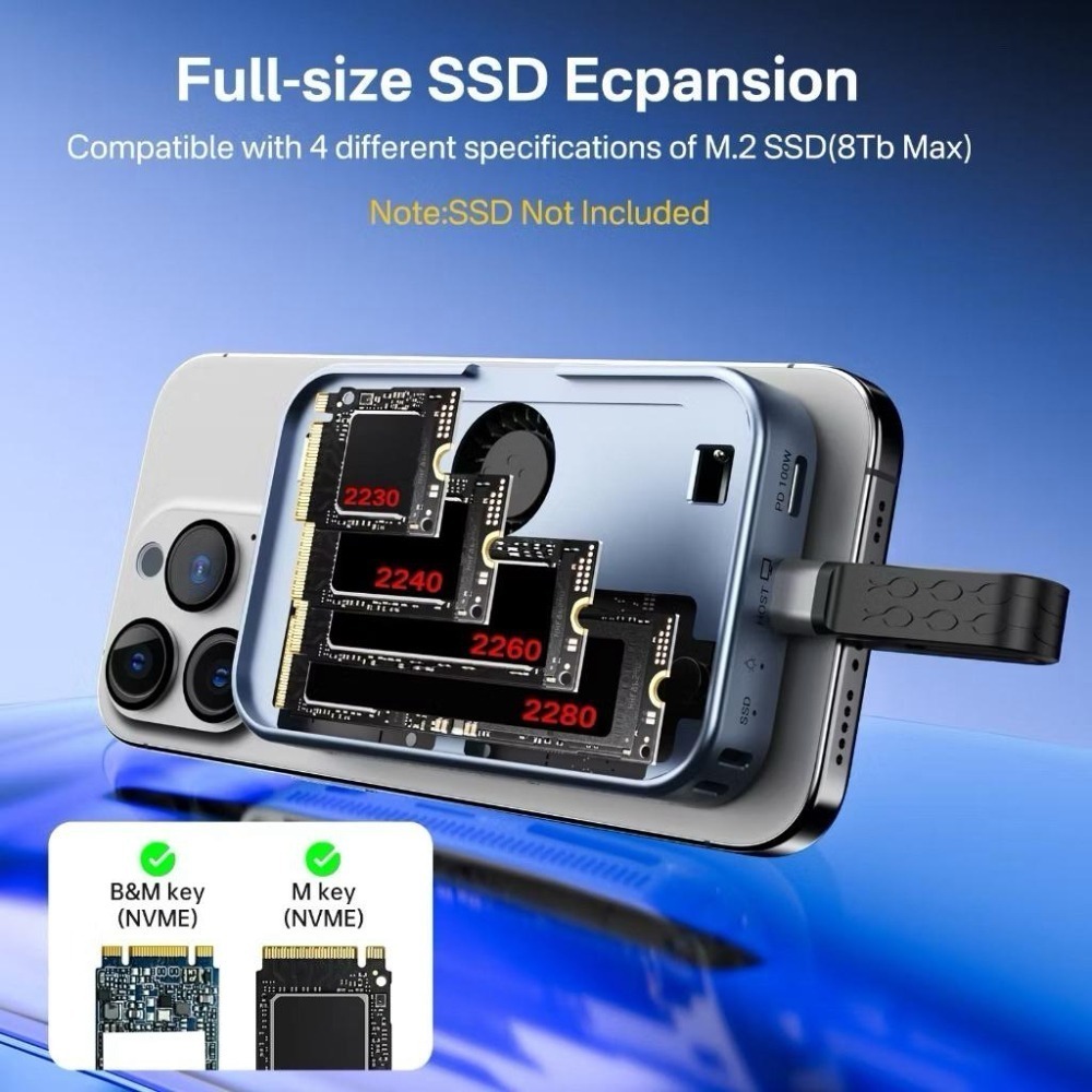 ICANSTron MagSafe 磁吸硬碟盒 iPhone 17 M.2 NVMe SSD 10Gbps 擴充-細節圖7