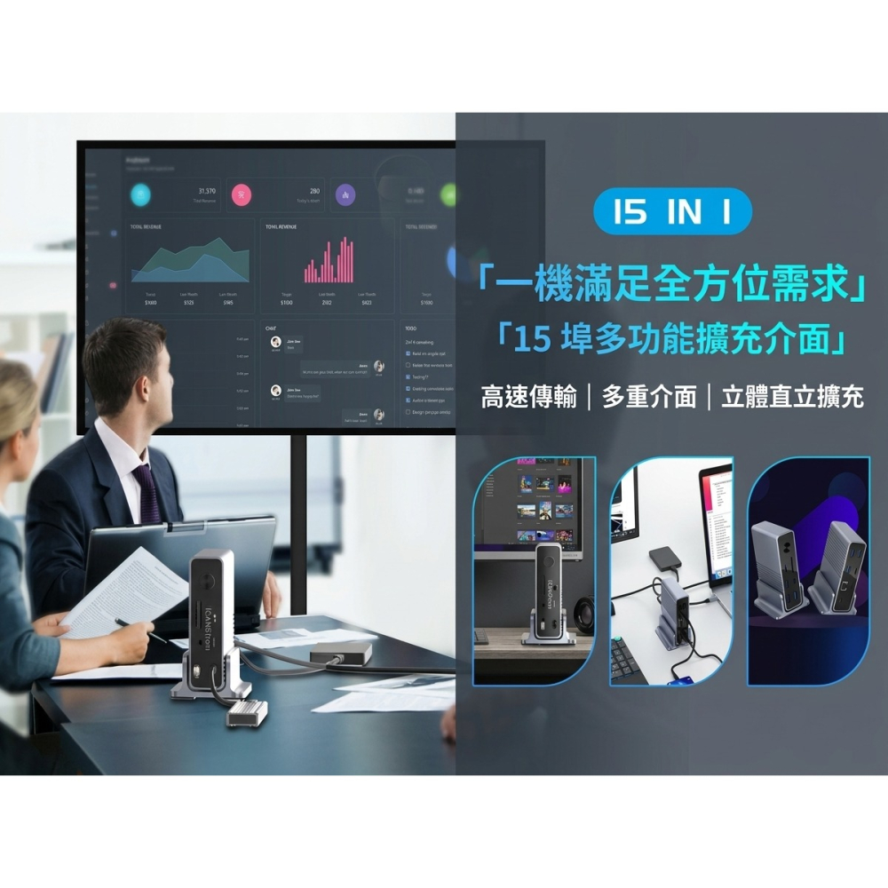 【ICANSTron】15合1 擴充塢 4K60Hz HDMI/DP 支援三螢幕 筆電集線器 Hub | 現貨 附發票-細節圖8