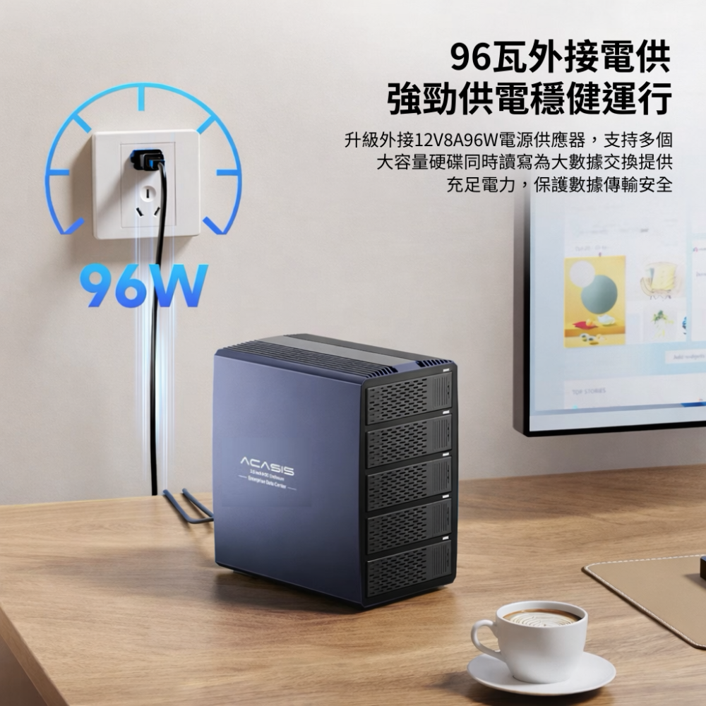 ICANSTron 5槽硬碟盒 3.5/2.5吋 SATA RAID 8種陣列模式 72TB 擴充-細節圖3