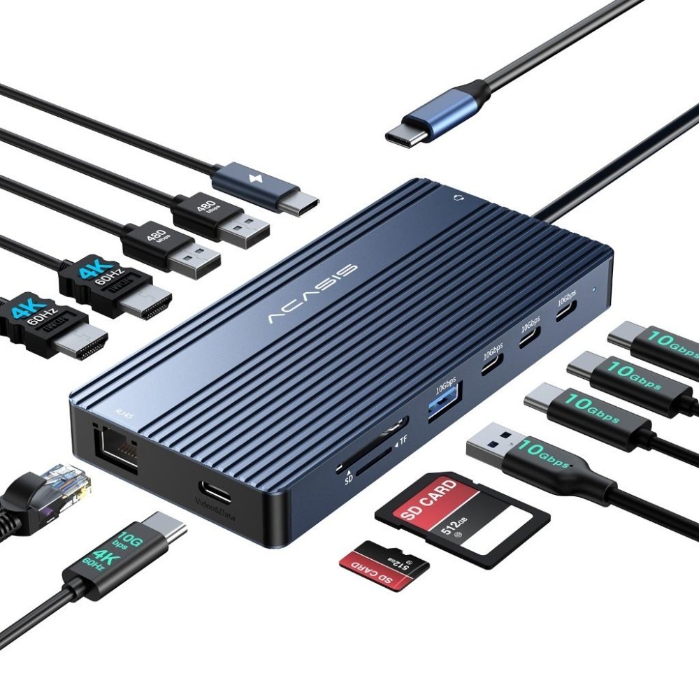 ICANSTron 14合1 擴充塢 4K60Hz HDMI/DP 筆電集線器 Hub 轉接頭-細節圖2
