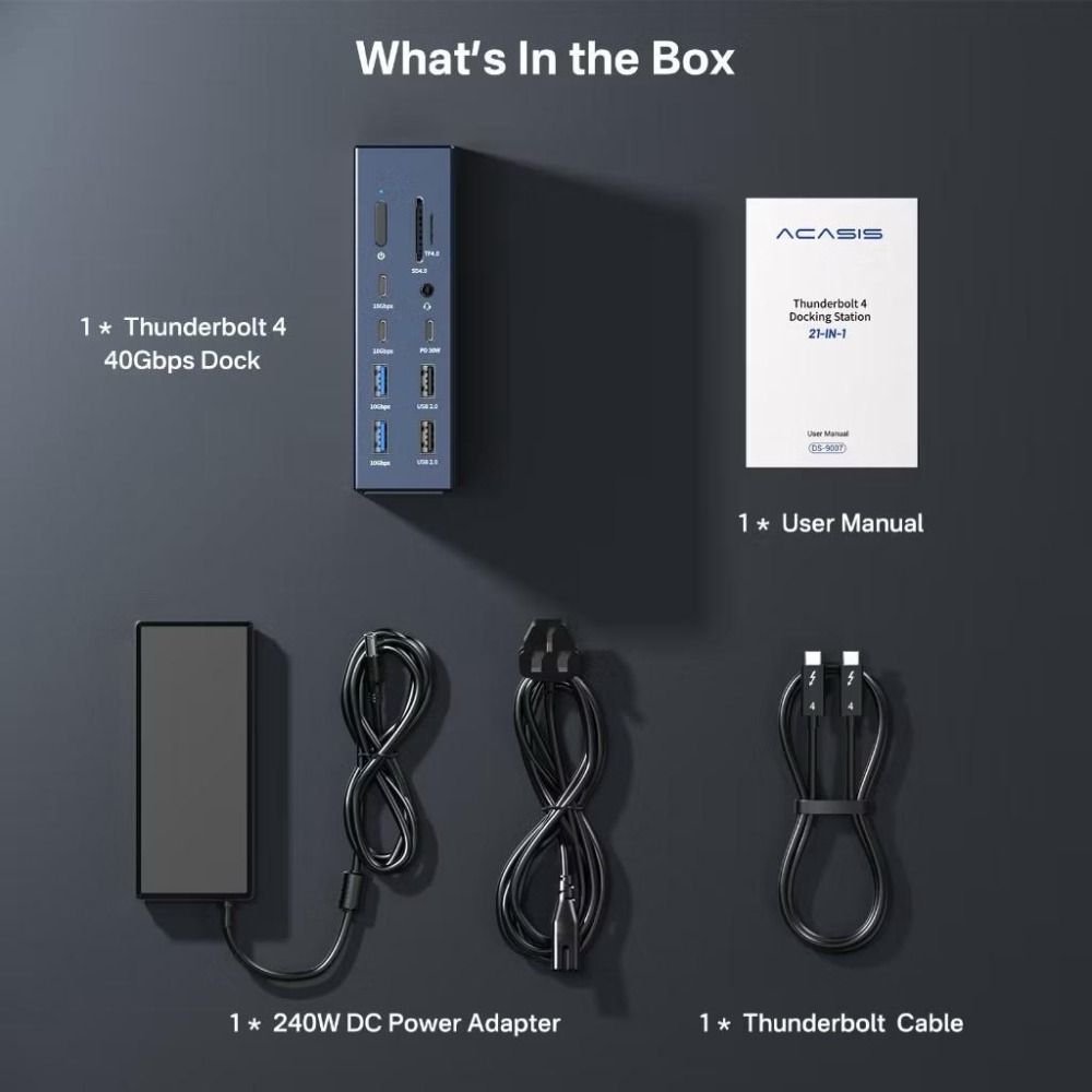 ACASIS Thunderbolt4 Dock｜USB4.0｜21 in 1｜90W charging-細節圖9