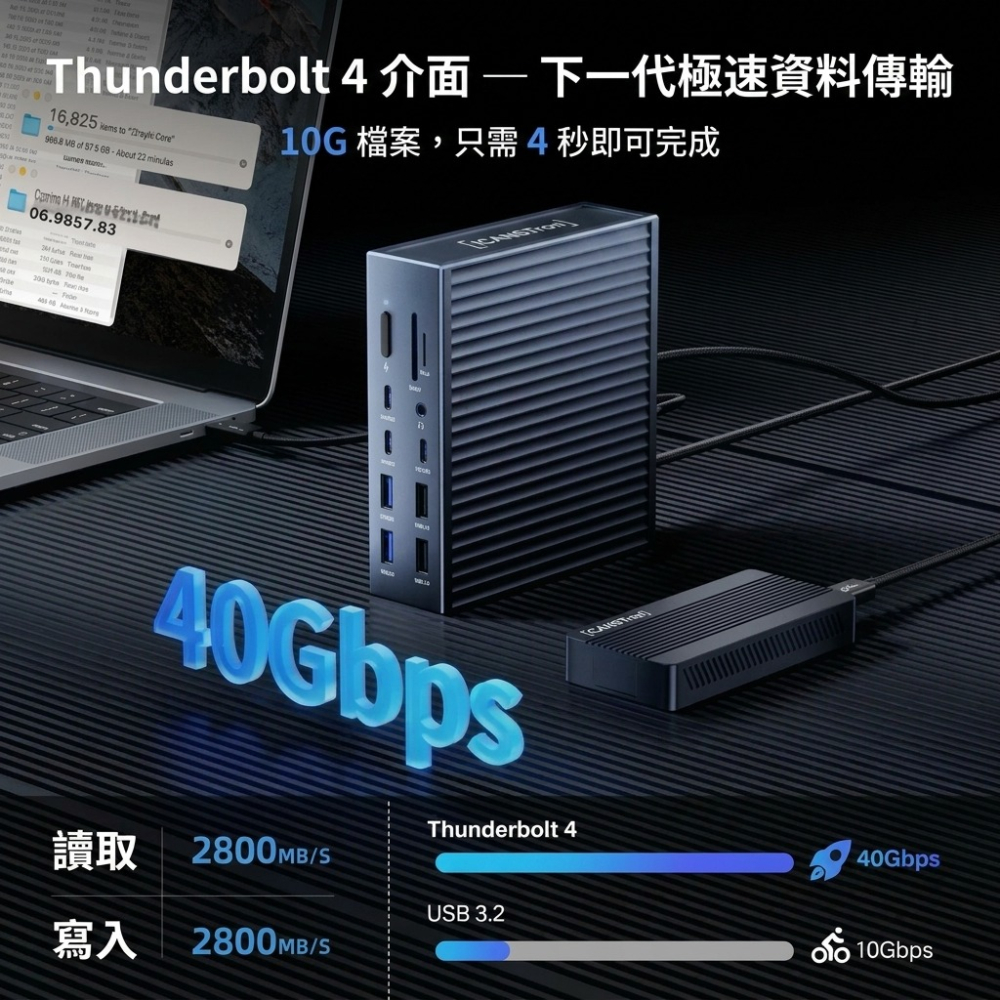 【ICANSTron】Thunderbolt 4 擴充底座 USB4 支援 90W 充電 | 現貨 附發票 保固-細節圖2