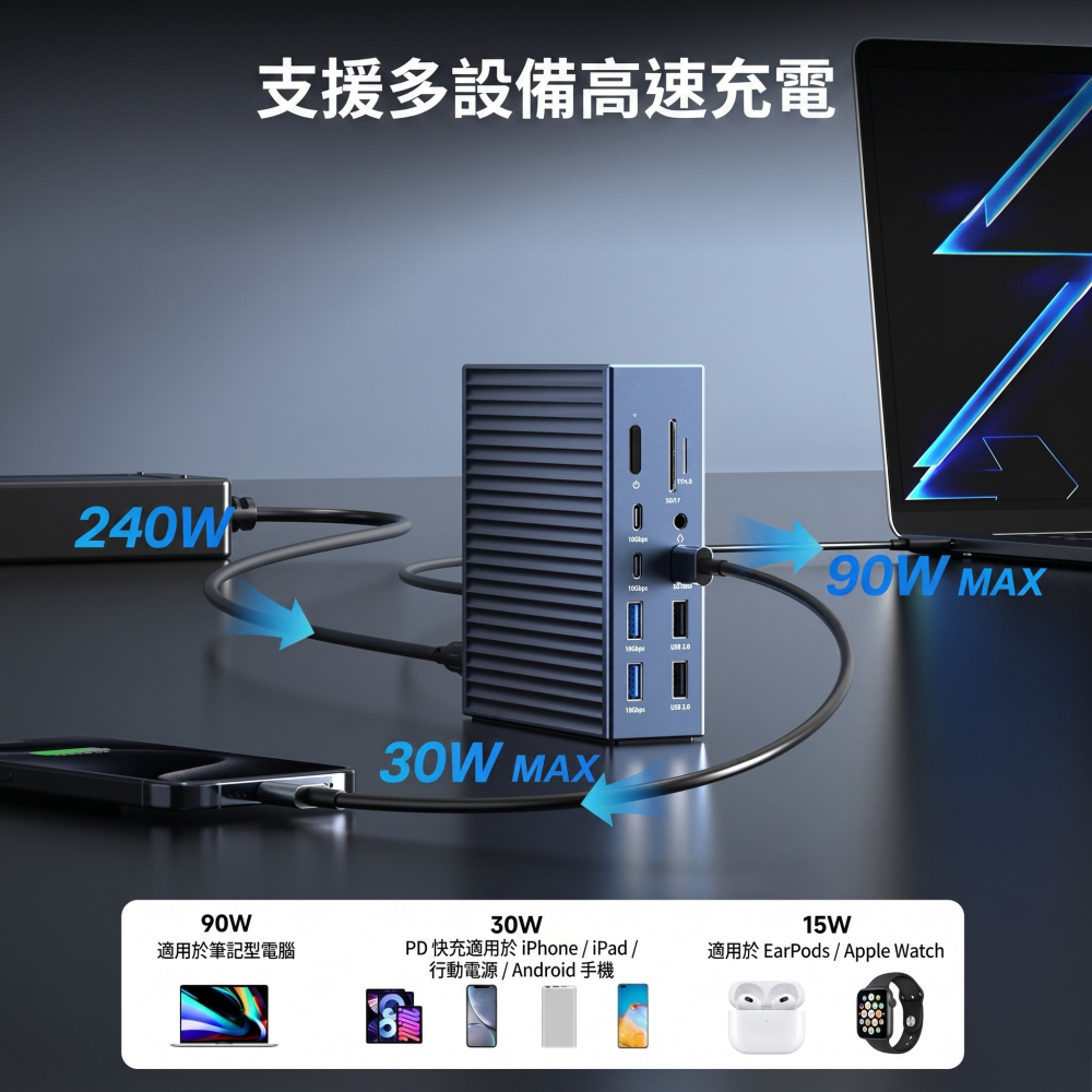 【ICANSTron】Thunderbolt 4 擴充底座 USB4 支援 90W 充電 | 現貨 附發票 保固-細節圖5