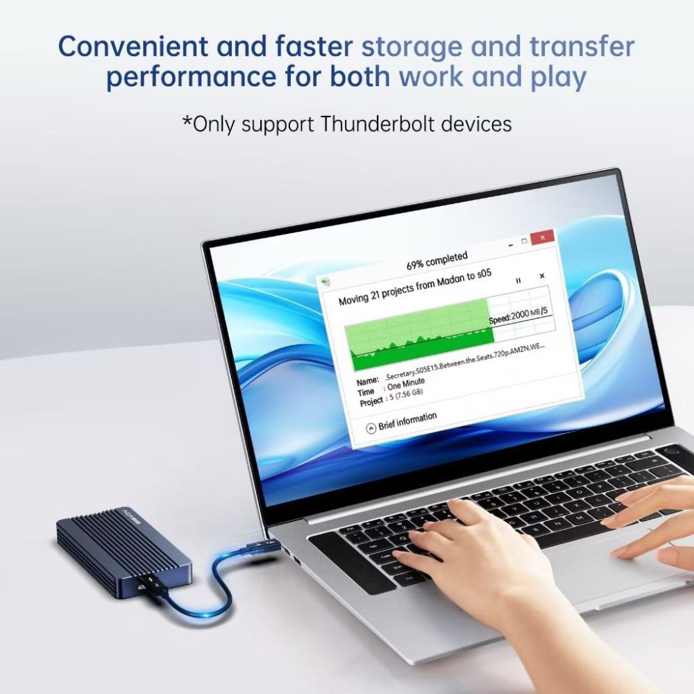 ACASIS Thunderbolt3｜USB4.0｜40Gbps｜M.2 NVME SSD-細節圖3
