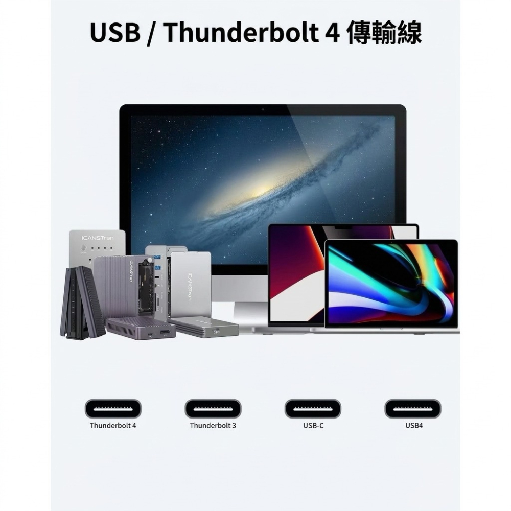 【ICANSTron】Thunderbolt4 cable｜USB4｜40Gbps PD100｜8K60hz | 現貨-細節圖5