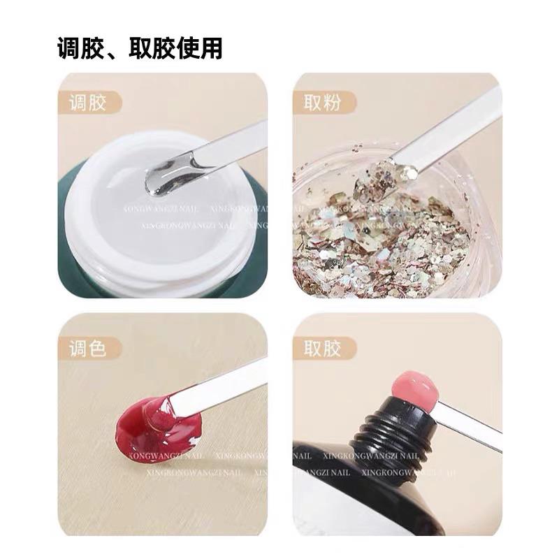 原木美甲調膠棒 調色攪拌美甲甲油膠 原木手柄超薄有韌性 美甲工具-細節圖4