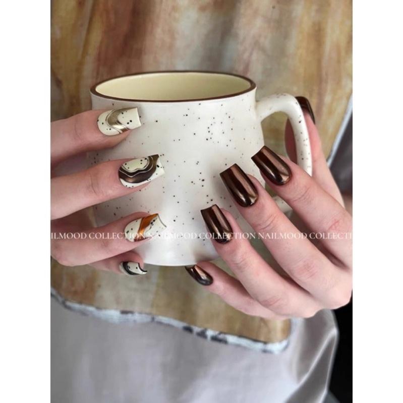 大地色系 搓出鏡面感澀味風高亮細膩質地美甲金屬魔鏡粉 深咖棕色顯白指甲鏡面閃粉-細節圖3