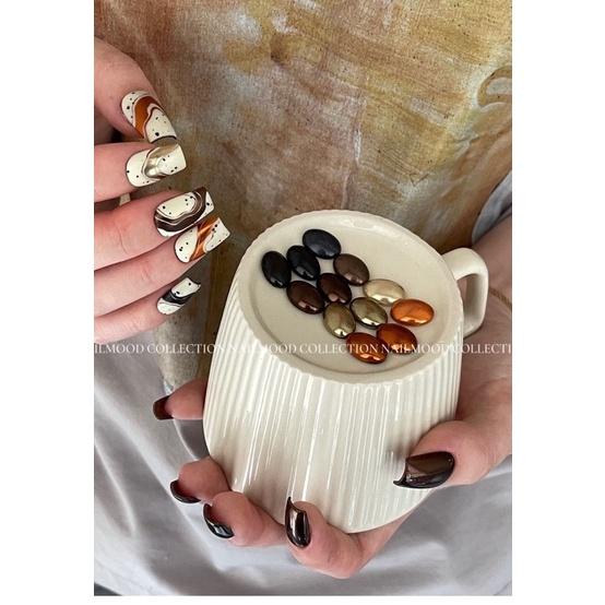 大地色系 搓出鏡面感澀味風高亮細膩質地美甲金屬魔鏡粉 深咖棕色顯白指甲鏡面閃粉-細節圖4