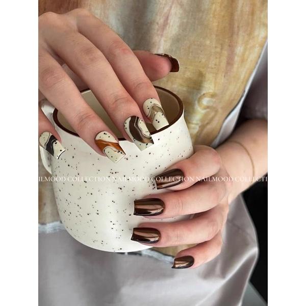 大地色系 搓出鏡面感澀味風高亮細膩質地美甲金屬魔鏡粉 深咖棕色顯白指甲鏡面閃粉-細節圖5