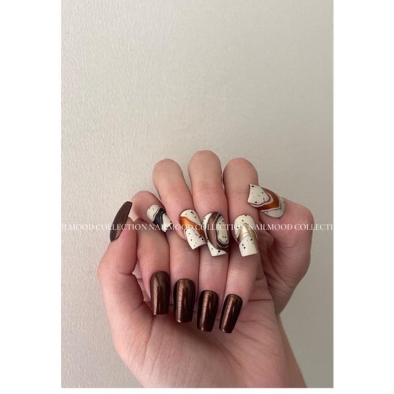 大地色系 搓出鏡面感澀味風高亮細膩質地美甲金屬魔鏡粉 深咖棕色顯白指甲鏡面閃粉-細節圖6