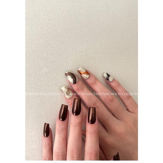 大地色系 搓出鏡面感澀味風高亮細膩質地美甲金屬魔鏡粉 深咖棕色顯白指甲鏡面閃粉-細節圖7