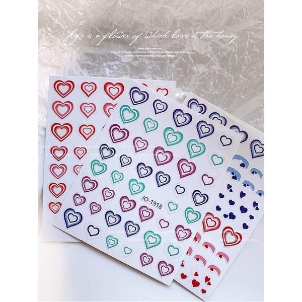 美甲愛心貼紙 雙拼法式甜心辣妹愛心帶背膠美甲貼紙指甲貼紙-細節圖8