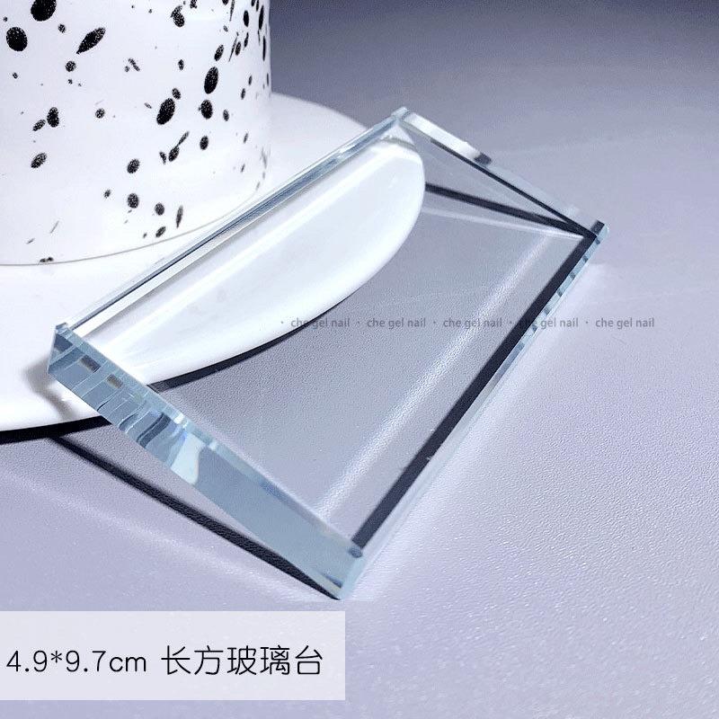 美甲玻璃調色盤 展示盤 美甲高透明指甲油玻璃調色盤 高冷指甲展示板  甲油膠調膠板 嫁接睫毛玻璃片 拍照道具-細節圖8