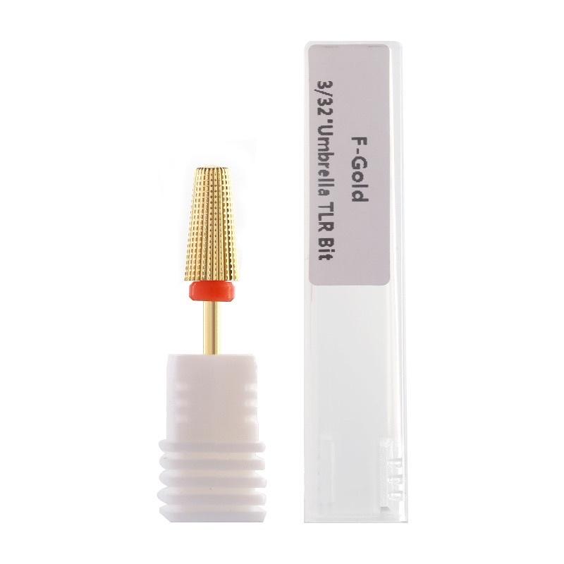 美甲多功能五合一鎢鋼金色打磨頭 卸甲磨頭 保養磨頭 修型 去死皮 卸鑽 平頭錐形 打磨機打磨頭通用-細節圖5