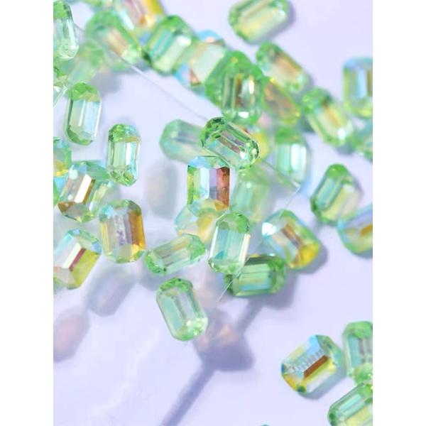 網紅美甲方糖鑽飾品  立體樹脂極光幻彩尖底長八角異形鑽 指甲鑽 指甲飾品-細節圖3