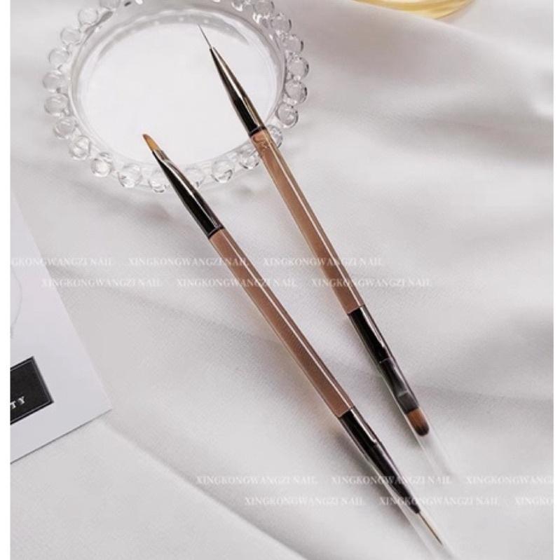 日式構建筆美甲筆 雙頭多功能兩用圓頭光療筆 拉線筆 建構筆 塑形美甲筆-細節圖7