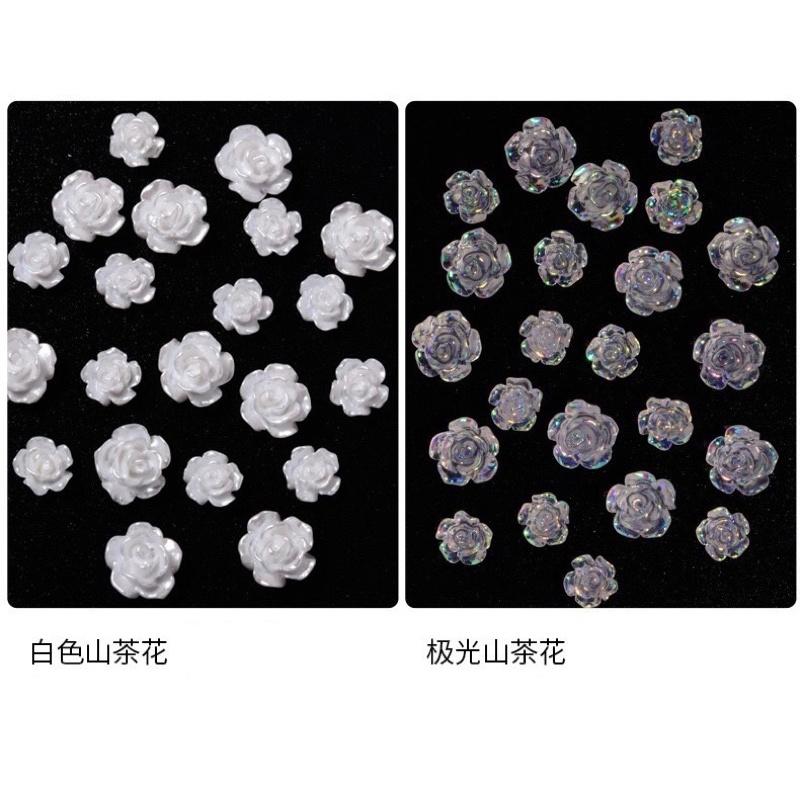 山茶花美甲2022網紅爆款日式珠光玫瑰花飾品質感光療指甲配飾-細節圖8