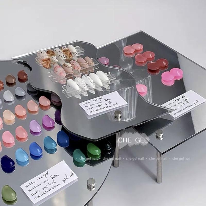 新款ins風 美甲鏡面展示板 玻璃色卡美甲作品展示架 不規則壓克力色板-細節圖4
