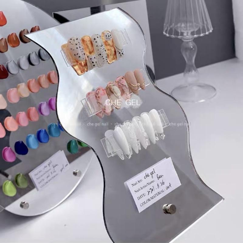 新款ins風 美甲鏡面展示板 玻璃色卡美甲作品展示架 不規則壓克力色板-細節圖5