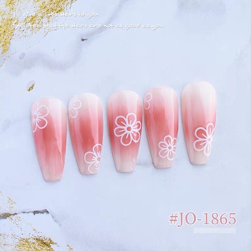 美甲貼紙白色花朵冰花貼紙 小白花指甲貼防水帶背膠指甲貼-細節圖5