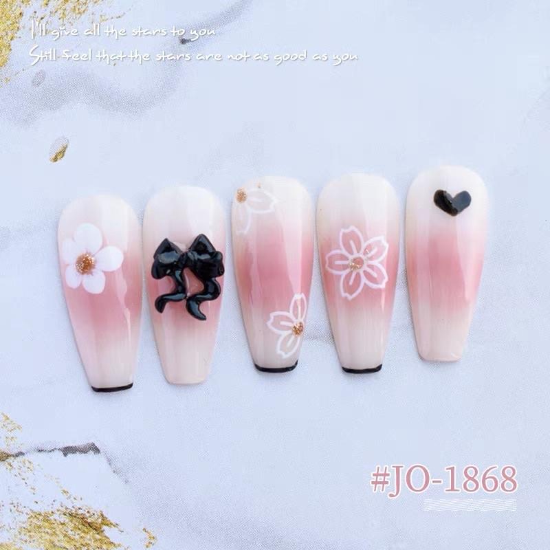 美甲貼紙白色花朵冰花貼紙 小白花指甲貼防水帶背膠指甲貼-細節圖6