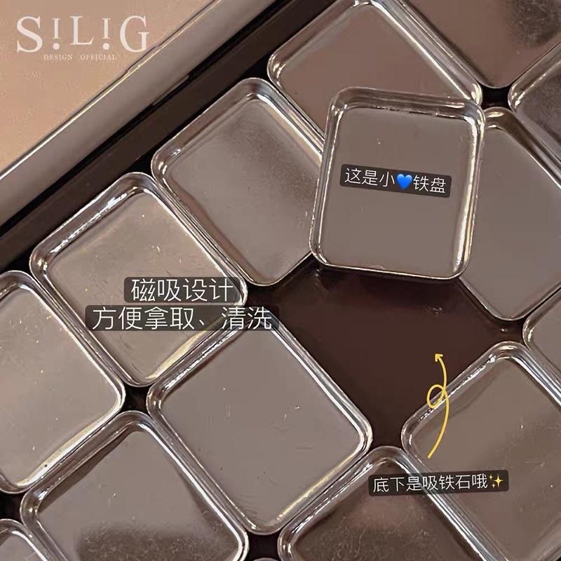 美甲高顏值磨砂黑調色盤 凝膠分裝盒 磁吸式分裝盒 懶人調色盤 亮片調色盤 閃粉-細節圖4