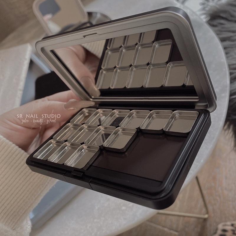 美甲高顏值磨砂黑調色盤 凝膠分裝盒 磁吸式分裝盒 懶人調色盤 亮片調色盤 閃粉-細節圖8
