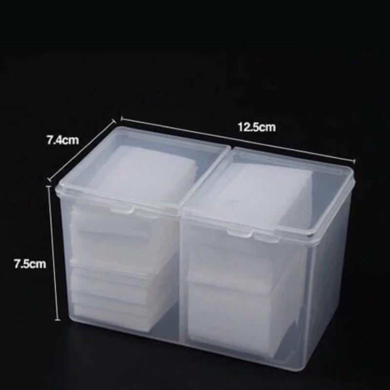 美甲多功能收納盒 卸甲棉 美甲巾 2格收納盒 耐摔 好整理儲物盒 透明空盒-細節圖6