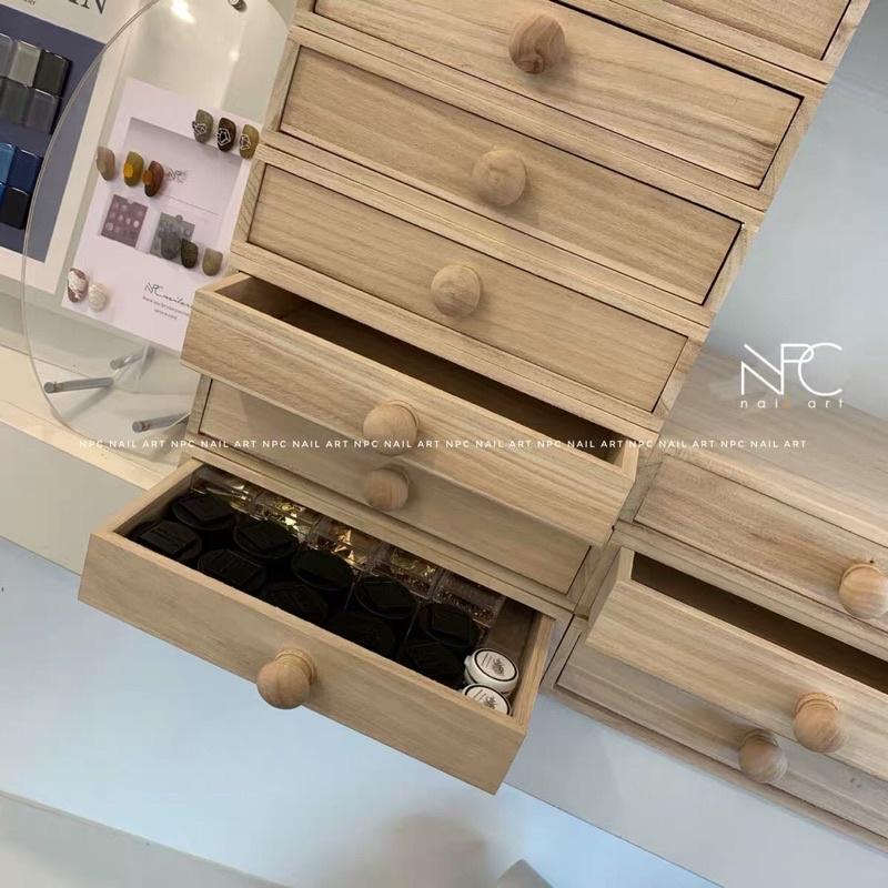 NPC獨家 舒適的木 日式原木收納盒 隨意組合 美甲飾品色膠整理工具-細節圖5