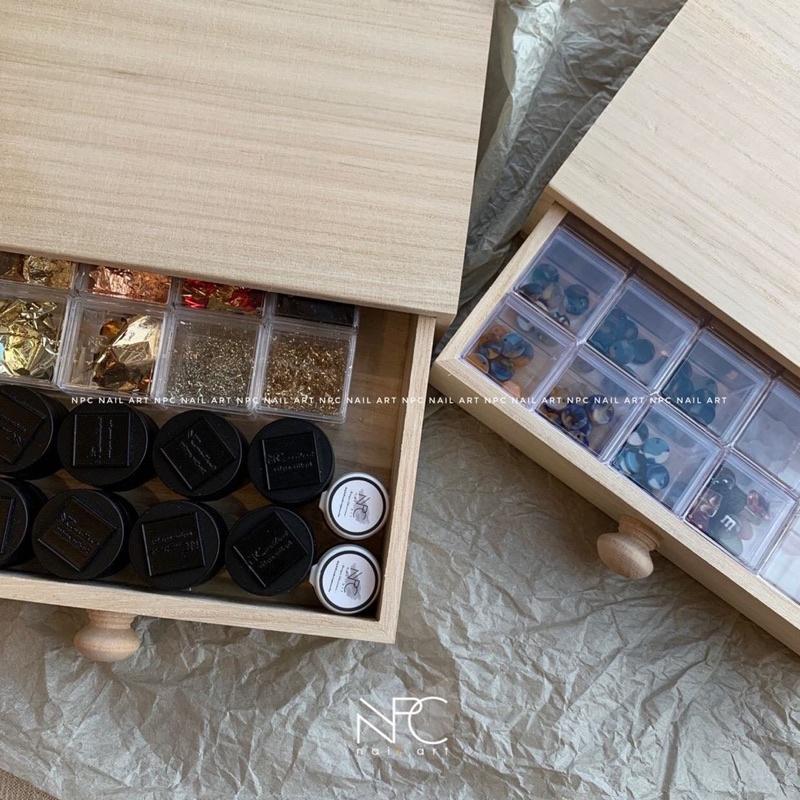 NPC獨家 舒適的木 日式原木收納盒 隨意組合 美甲飾品色膠整理工具-細節圖7