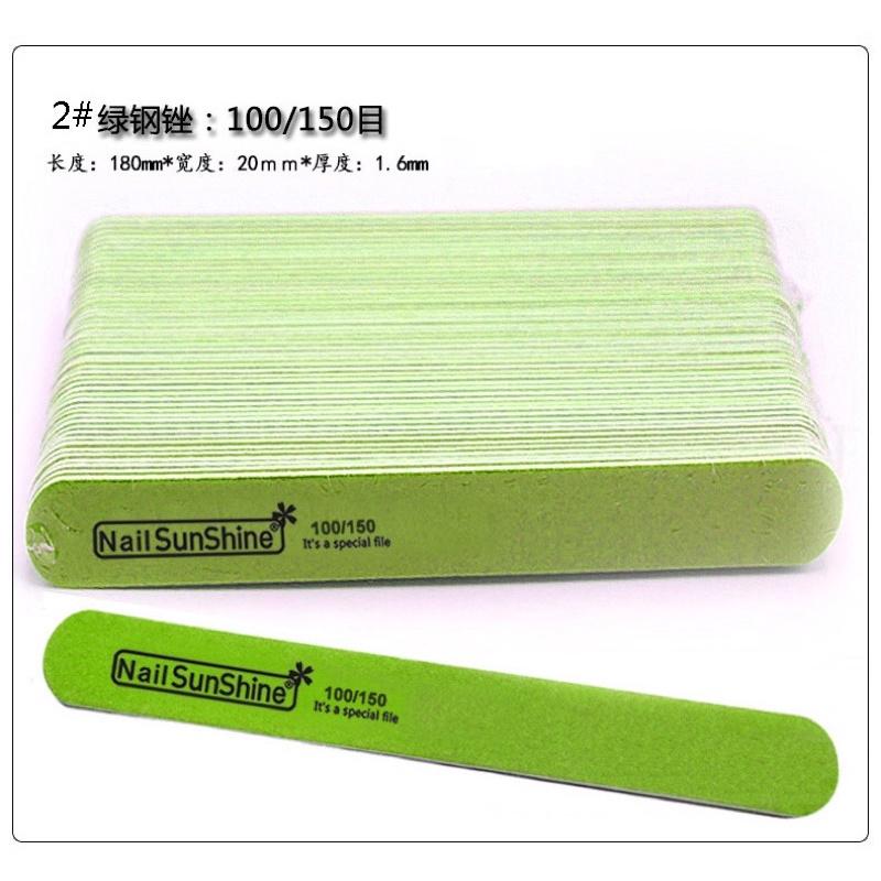 sunshine美甲超薄砂條美甲搓條 木片搓刻磨指甲 修甲型可水洗砂條 100/180加厚搓條半月形長方形菱形直形-細節圖5