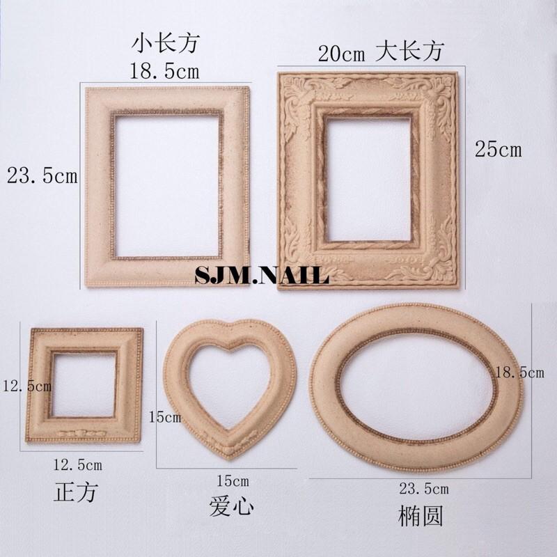 美甲拍照道具 日系愛心背景作品展示板ins風復古木質網红浮雕相框-細節圖6