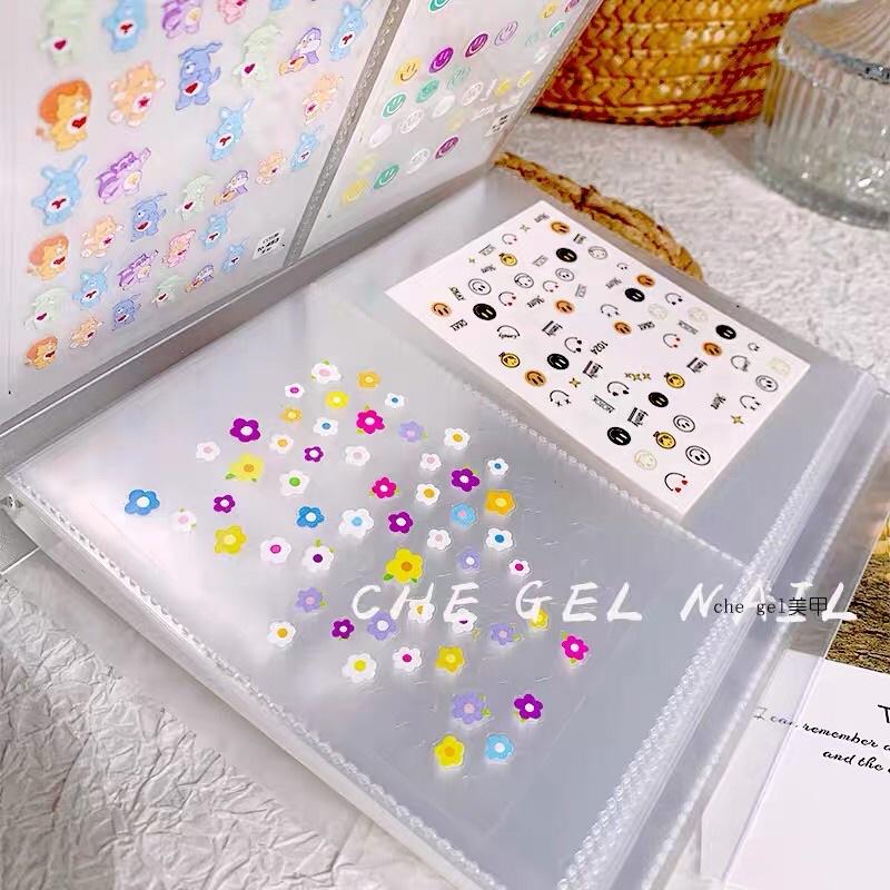 美甲飾品收納貼紙展示本 新款透明磨砂相冊 整理便攜指甲工具-細節圖2