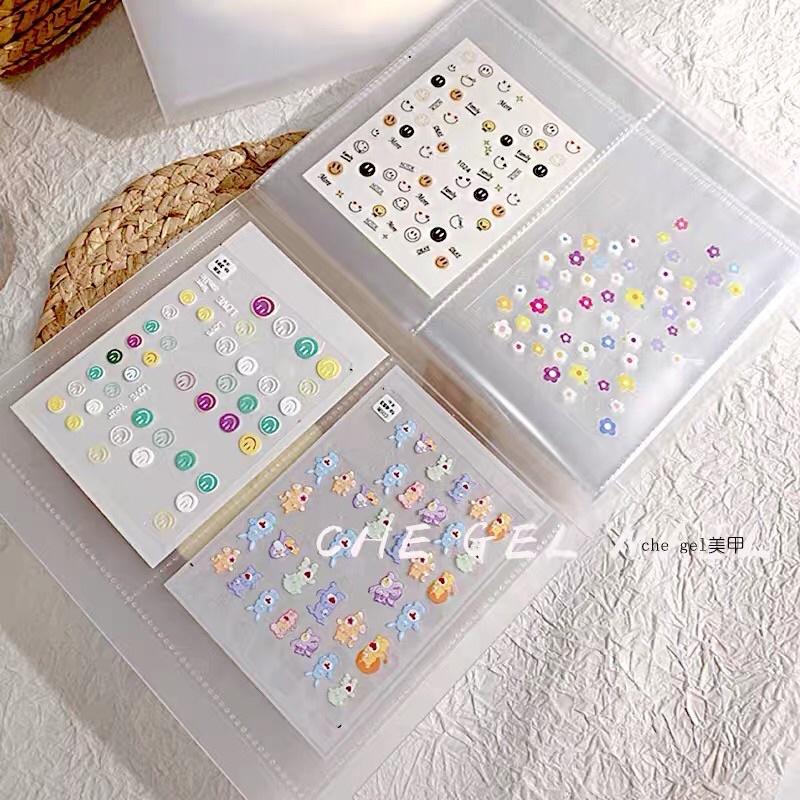 美甲飾品收納貼紙展示本 新款透明磨砂相冊 整理便攜指甲工具-細節圖4