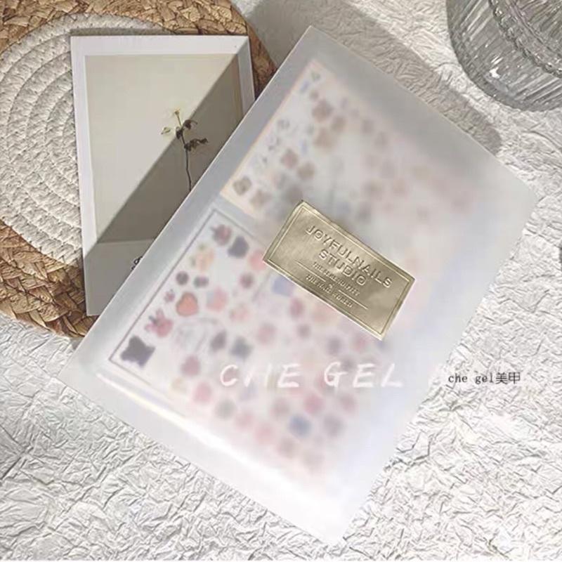 美甲飾品收納貼紙展示本 新款透明磨砂相冊 整理便攜指甲工具-細節圖6