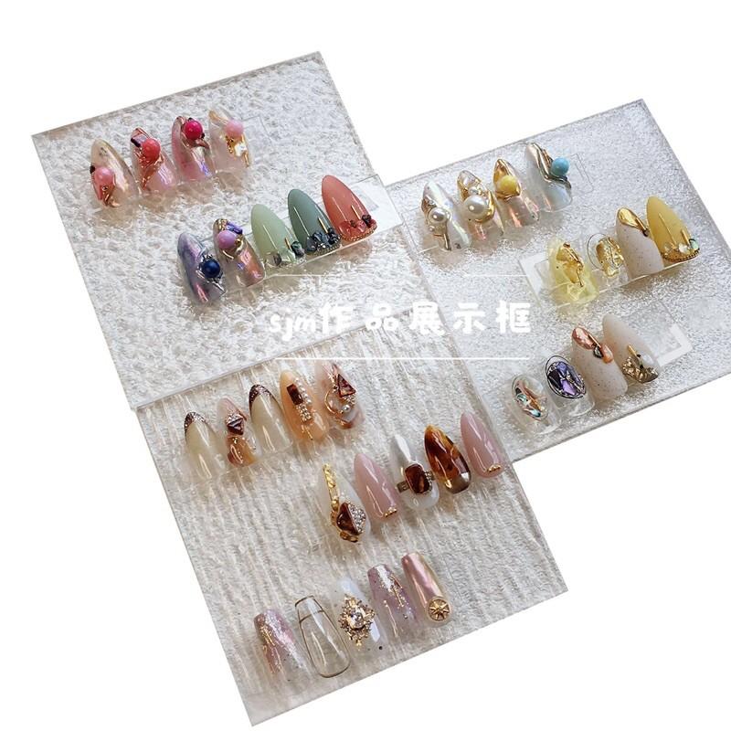 美甲拍照道具 日式美甲作品展示板 水波紋水滴紋冰塊紋-細節圖5