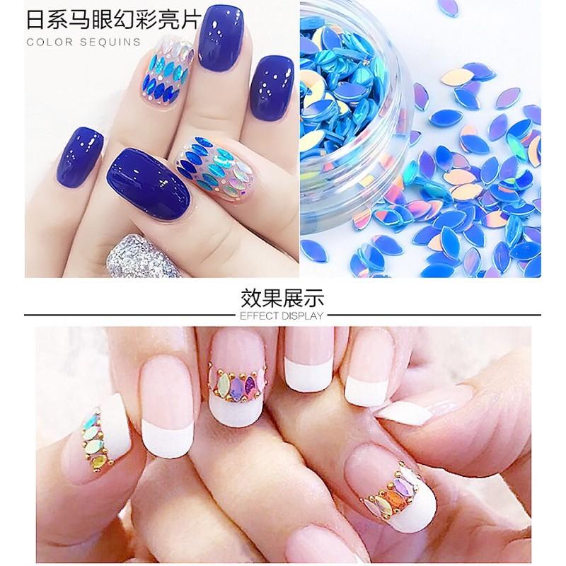 《現貨》日式美甲亮片馬眼 水滴美甲貼指甲飾品亮片12色套裝-細節圖2
